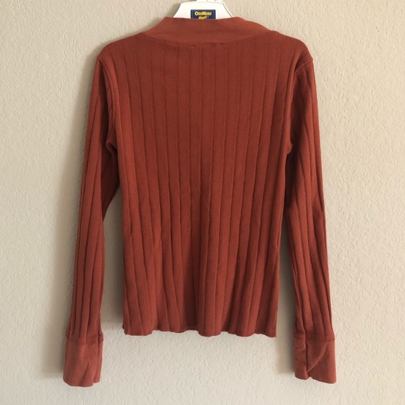 F21 Burnt Orange Long Sleeve Top - Picture 2 of 3